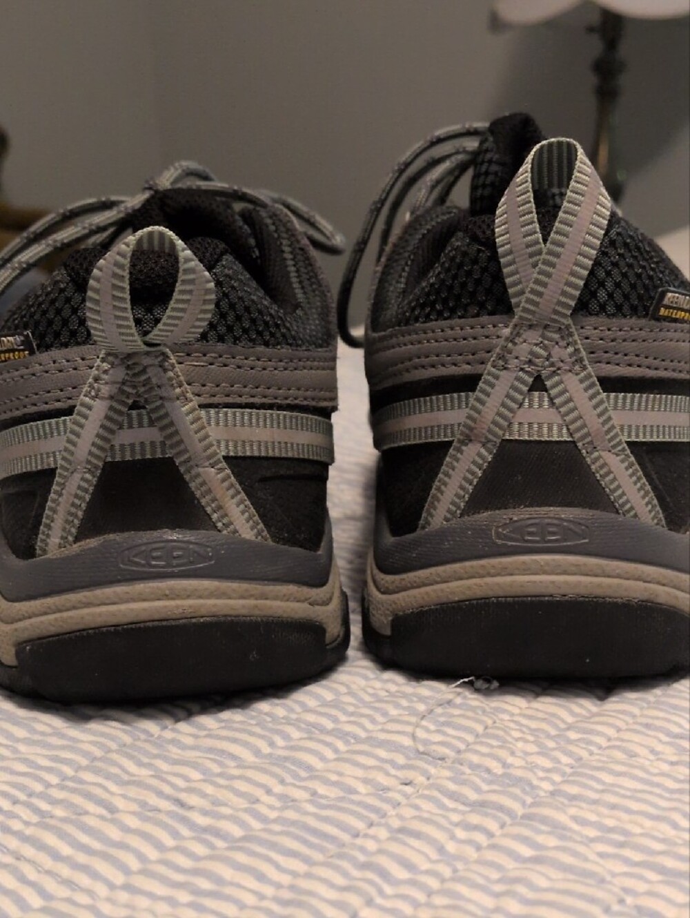 Keen Gray and Black Women's Trail Shoes View 3